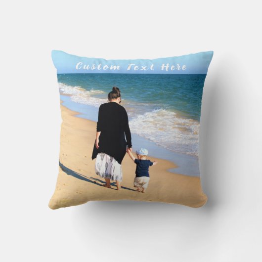 写真パーソナライズされた枕とカスタム文字 クッション (裏面)