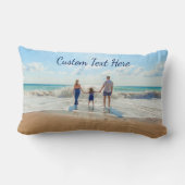 写真パーソナライズされた枕とカスタム文字 ランバークッション (裏面)