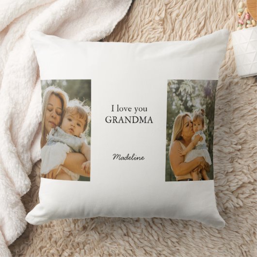 写真パーソナライズされた枕 – 私はおばあちゃんを愛する クッション (ブランケット)