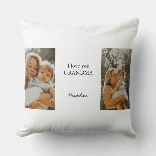 写真パーソナライズされた枕 – 私はおばあちゃんを愛する クッション (正面)