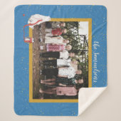 写真パーソナライズされた極熊ペンギン家族Pic シェルパブランケット (正面)