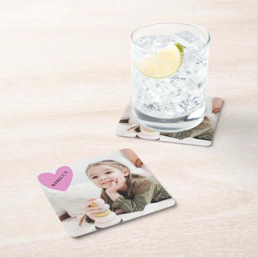 写真パーソナライズされた母の日の父の日 スクエアペーパーコースター (インサイチュ)