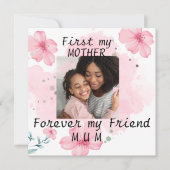 写真パーソナライズされた母引用文ピンクの母のデイカード (正面)