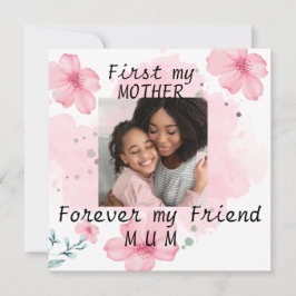 写真パーソナライズされた母引用文ピンクの母のデイカード