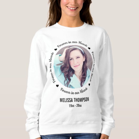 写真パーソナライズされた永遠にハート スウェットシャツ (正面)
