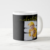 写真パーソナライズされた父の日 ジャンボコーヒーマグカップ (正面右)