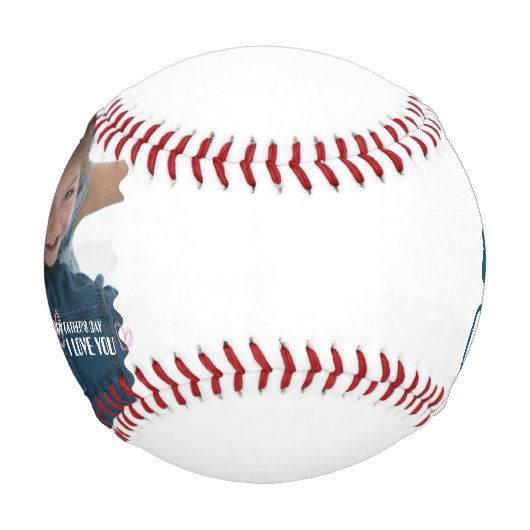 写真パーソナライズされた父の日 野球ボール (正面)