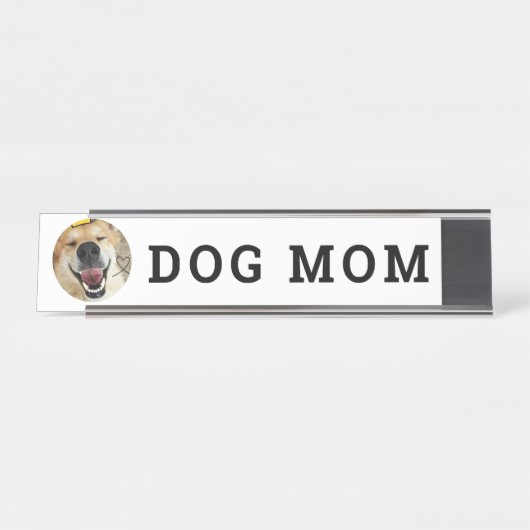 写真パーソナライズされた犬の母 デスクネームプレート (正面)