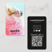 写真パーソナライズされた犬ペットソーシャルメディアQR 名刺 (正面/裏面)