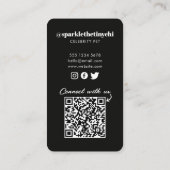 写真パーソナライズされた犬ペットソーシャルメディアQR 名刺 (裏面)