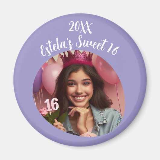 写真パーソナライズされた甘い16th誕生日Keepsake マグネット (正面)