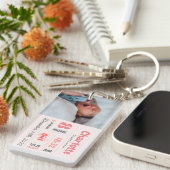 写真パーソナライズされた生まれたばかりのの誕生発表 キーホルダー (正面右)