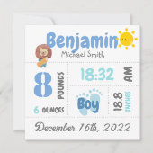 写真パーソナライズされた生まれたばかりの生発表カード カード