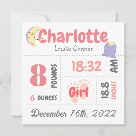 写真パーソナライズされた生まれたばかりの生発表カード シーズンカード (正面)