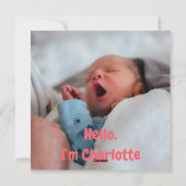 写真パーソナライズされた生まれたばかりの生発表カード シーズンカード (裏面)