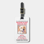 写真パーソナライズされた発作の警告サービス犬バッジ ラゲッジタグ (正面縦)