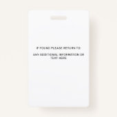 写真パーソナライズされた発作の警告サービス犬 バッジ (裏面)