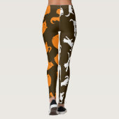 写真パーソナライズされた白オレンジキャットパターン レギンス (裏面)