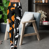 写真パーソナライズされた白オレンジ色の猫のパターン レギンス