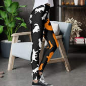 写真パーソナライズされた白オレンジ色の猫のパターン レギンス