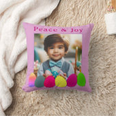 写真パーソナライズされた着色エッグピースジョーイースター クッション (ブランケット)