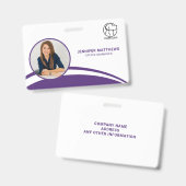 写真パーソナライズされた社員のロゴ名 バッジ (正面＆裏面)