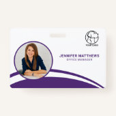 写真パーソナライズされた社員のロゴ名 バッジ (正面)