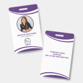 写真パーソナライズされた社員のロゴ名 バッジ (正面&裏面)