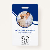 写真パーソナライズされた社員バーコードロゴ名 バッジ (正面)