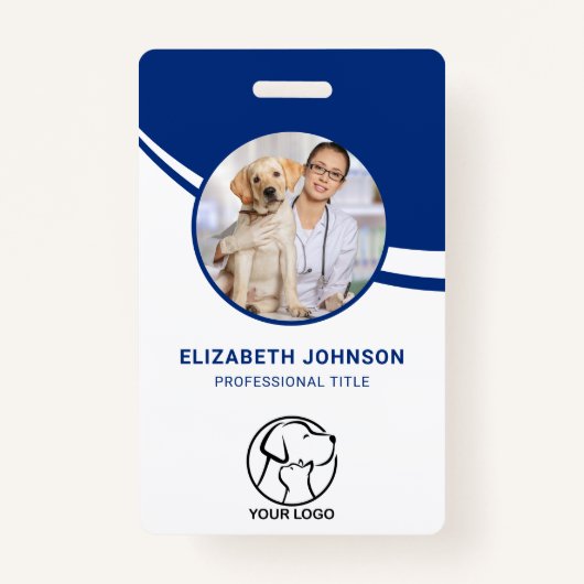 写真パーソナライズされた社員バーコードロゴ名 バッジ (正面)