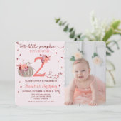 写真パーソナライズされた秋2nd誕生日招待状 案内状 (スタンド正面)