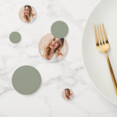 写真パーソナライズされた第16誕生日セージ緑 コンフェッティ (グループ)