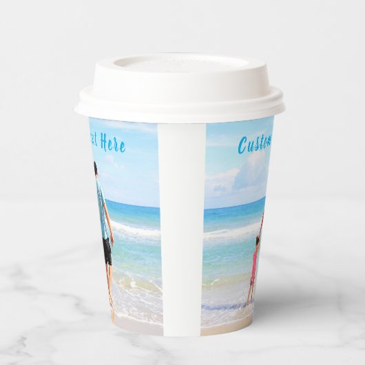 写真パーソナライズされた紙カップとカスタム文字 紙コップ (左)