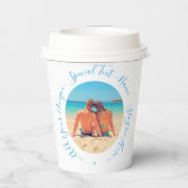 写真パーソナライズされた紙カップとカスタム文字 紙コップ (裏面)