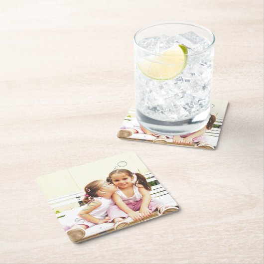 写真パーソナライズされた紙コースター自分で作れ! スクエアペーパーコースター (インサイチュ)