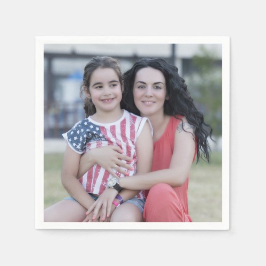 写真パーソナライズされた紙ナプキン自分で作れ！ スタンダードカクテルナプキン (正面)