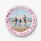 写真パーソナライズされた紙プレートカスタム文字 ペーパープレート (正面)