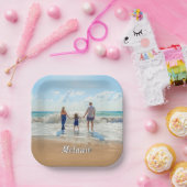 写真パーソナライズされた紙プレート名前をカスタムする ペーパープレート (パーティー)