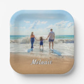 写真パーソナライズされた紙プレート名前をカスタムする ペーパープレート (正面)