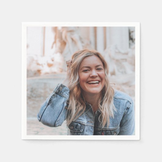 写真パーソナライズされた紙 スタンダードカクテルナプキン (正面)