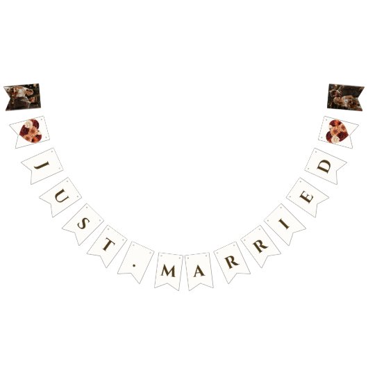 写真パーソナライズされた素朴秋結婚フローラ バンティングフラッグ (全)