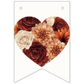 写真パーソナライズされた素朴秋結婚フローラ バンティングフラッグ (第2の旗)