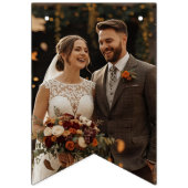 写真パーソナライズされた素朴秋結婚フローラ バンティングフラッグ (第1の旗)