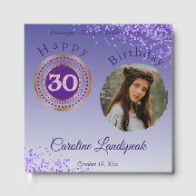 写真パーソナライズされた紫グリッター30歳の誕生日