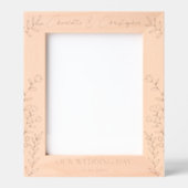 写真パーソナライズされた結婚のフレーム名の日付 レーザー彫刻フレーム (正面)