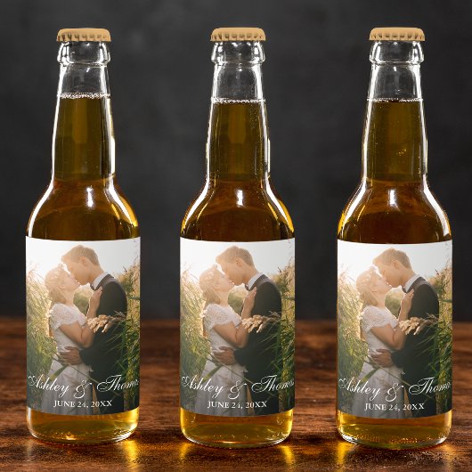 写真パーソナライズされた結婚の ビールラベル