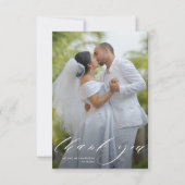 写真パーソナライズされた結婚サンキューカード サンキューカード (正面)