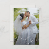 写真パーソナライズされた結婚サンキューカード サンキューカード (正面/裏面)