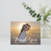 写真パーソナライズされた結婚付きのサンキューカード サンキューカード (スタンド正面)