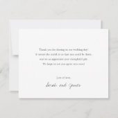 写真パーソナライズされた結婚付きのサンキューカード サンキューカード (裏面)